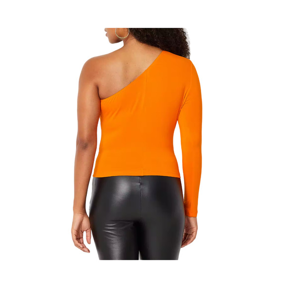 Bold Elements Womens Asymmetrical Neck Long Sleeve Blouse - Picture 3 of 3